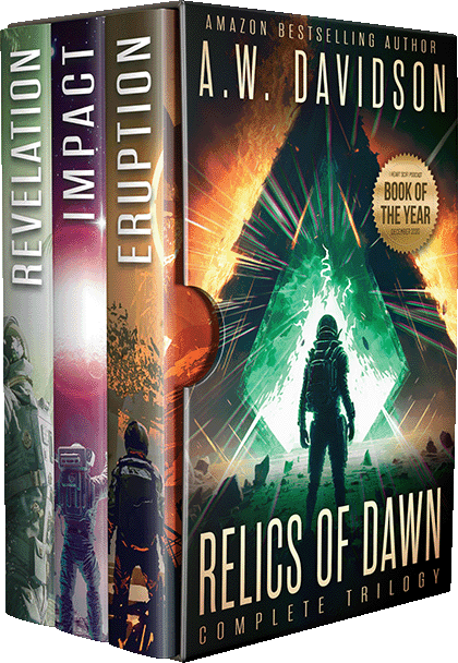 3D Box Set of all Relics of Dawn thought-provoking scifi books